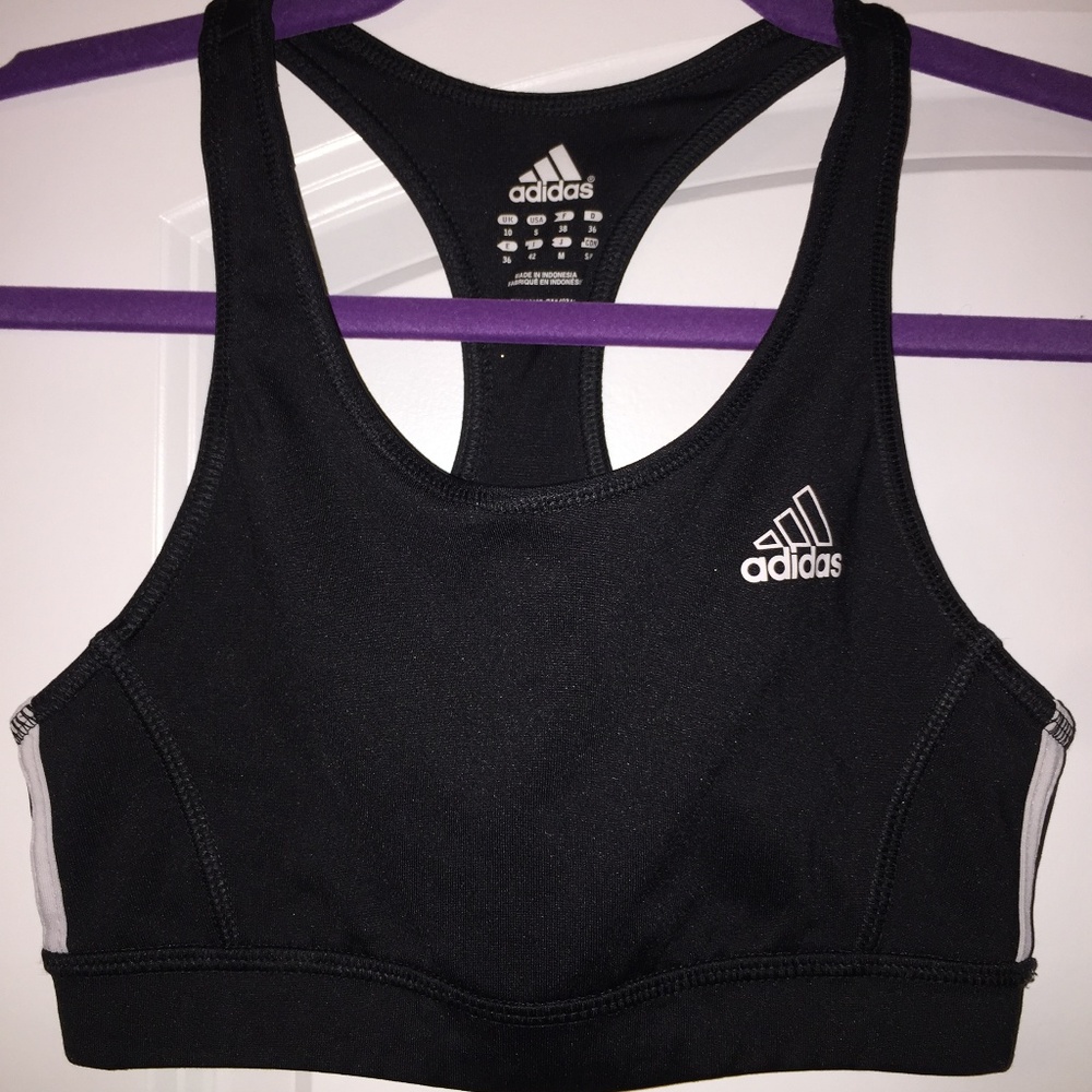 Black and White Stripe Adidas Sports Bra Sz. S